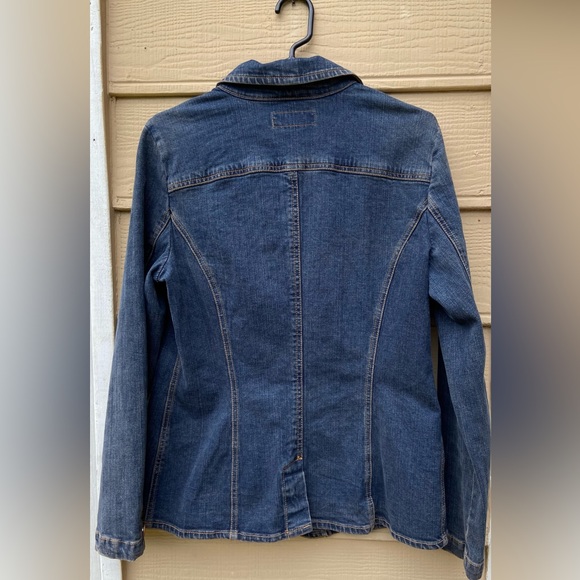 Levis Jean Denim Jackey  Faded Blue Wide Lapel Womens - Picture 2 of 8